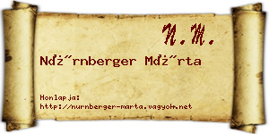Nürnberger Márta névjegykártya
